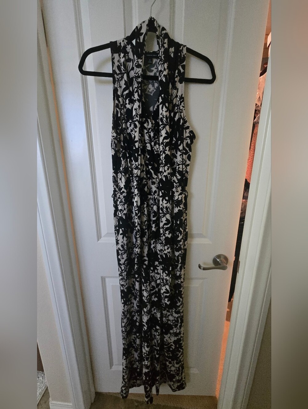 INC International Concepts Black and White Floral Jumpsuit. Slimming. - Picture 3 of 5